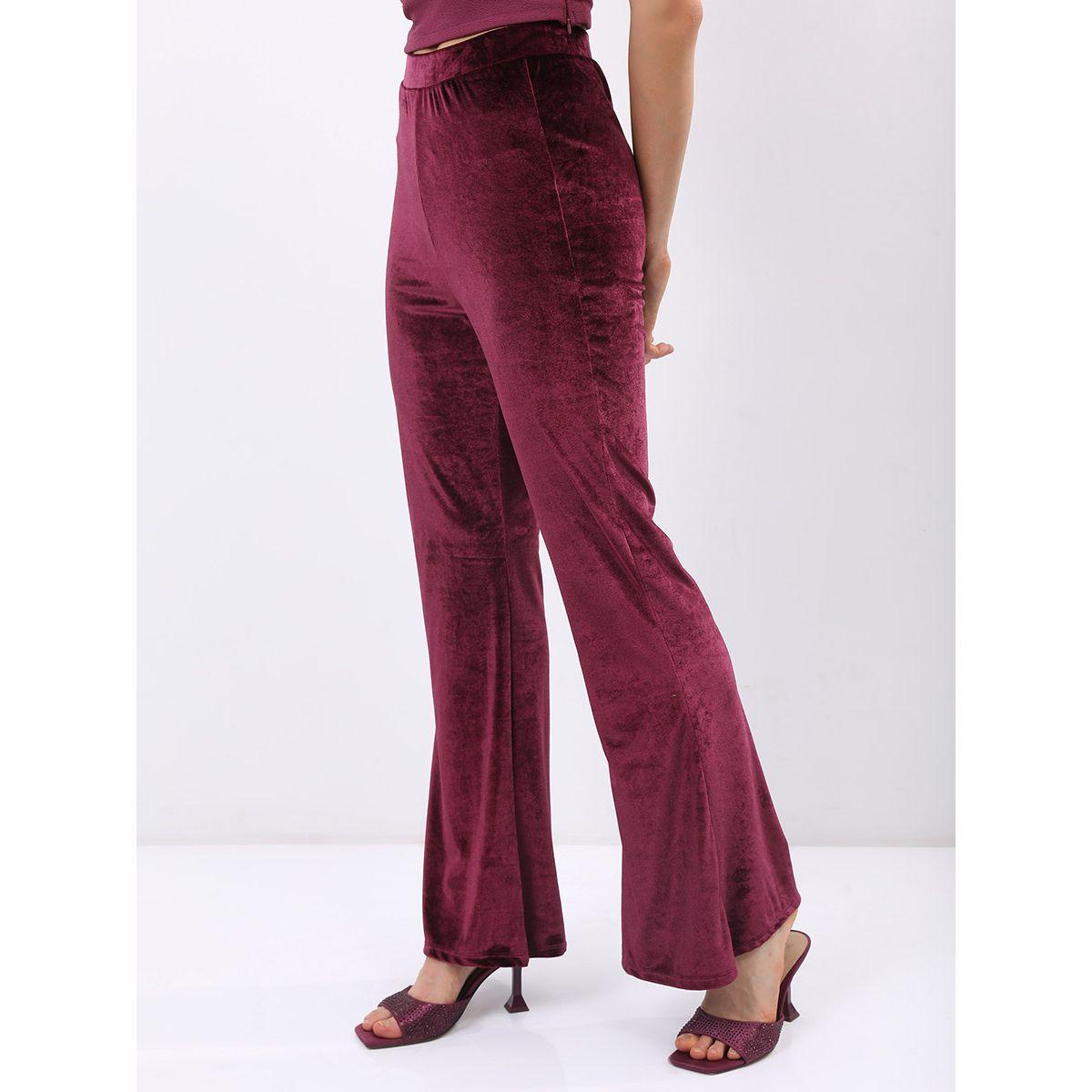 Tokyo Talkies X Styli High Rise Velvet Bootcut Pants-women-clothing-bottoms-trousers-image-6