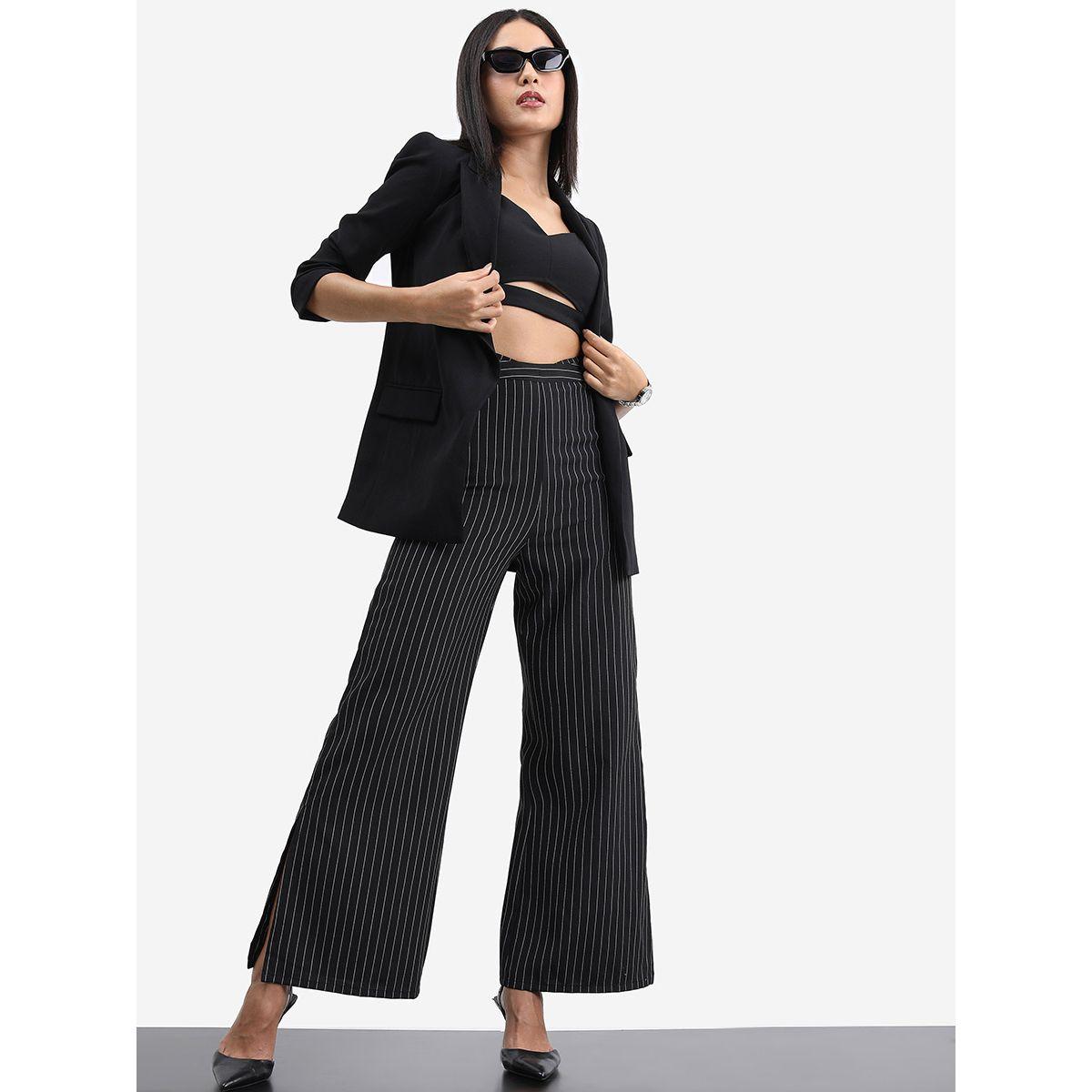 بنطال مخطط مع رباط خصر طوكيو توكيز × ستايلي-women-clothing-bottoms-trousers-image-2