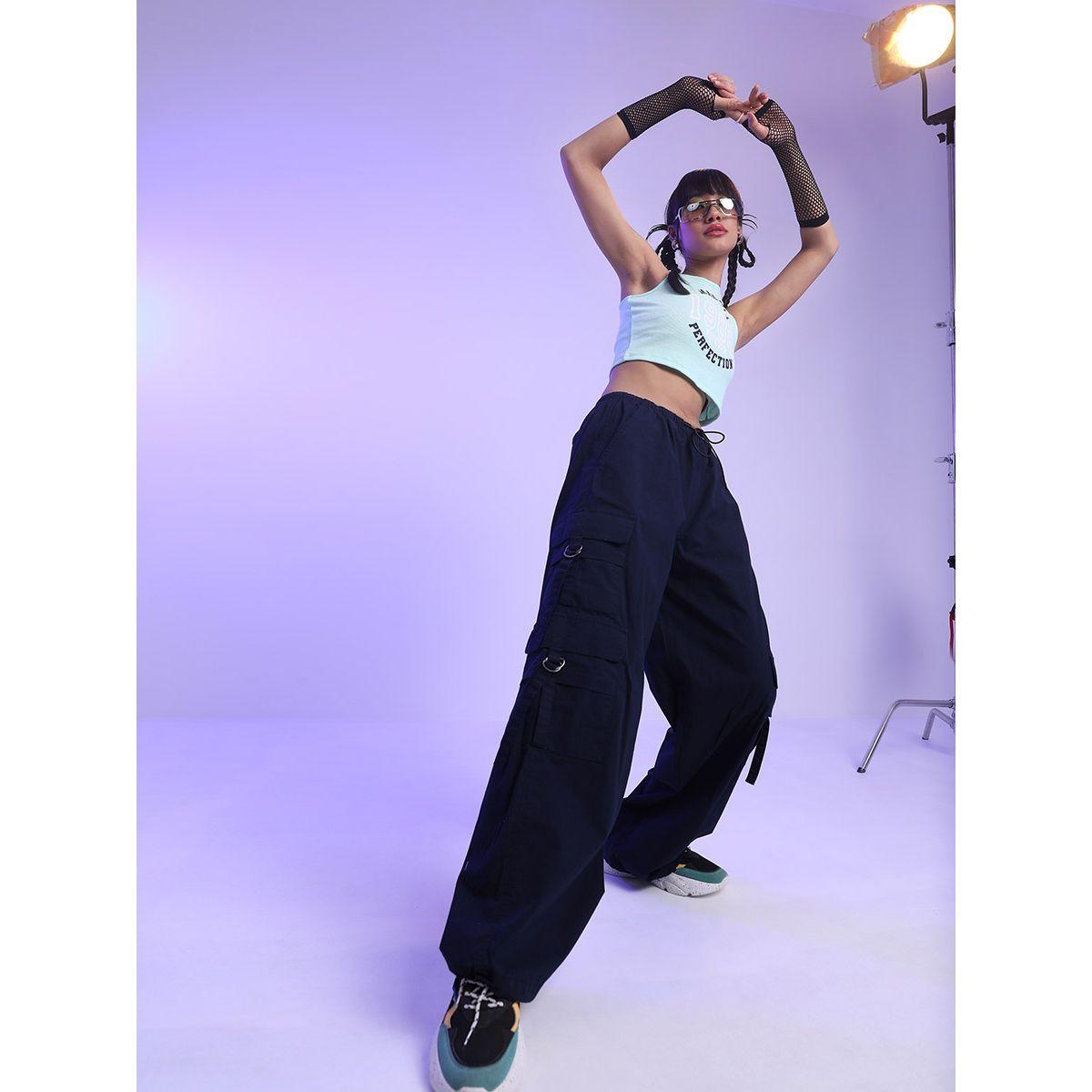 Tokyo Talkies X Styli Parachute Cargo Pants-women-clothing-bottoms-trousers-image-2