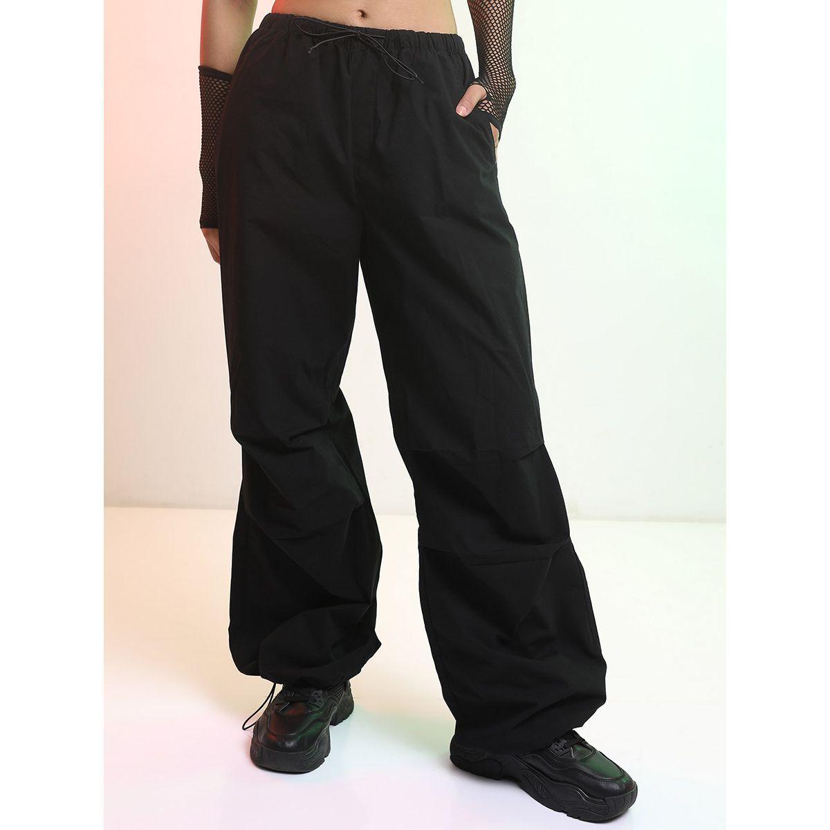 Tokyo Talkies X Styli Streetwise Solid Parachute Pants-women-clothing-bottoms-trousers-image-1