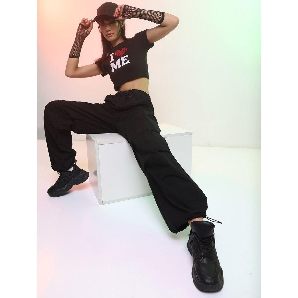Tokyo Talkies X Styli Streetwise Solid Parachute Pants-women-clothing-bottoms-trousers-image-2