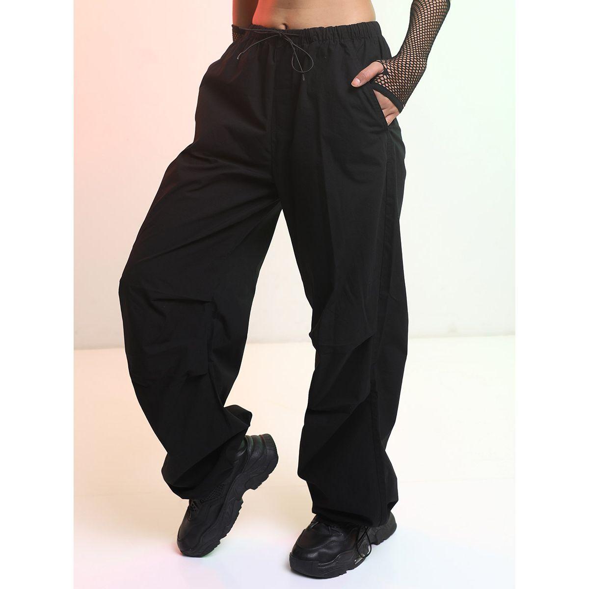 Tokyo Talkies X Styli Streetwise Solid Parachute Pants-women-clothing-bottoms-trousers-image-4
