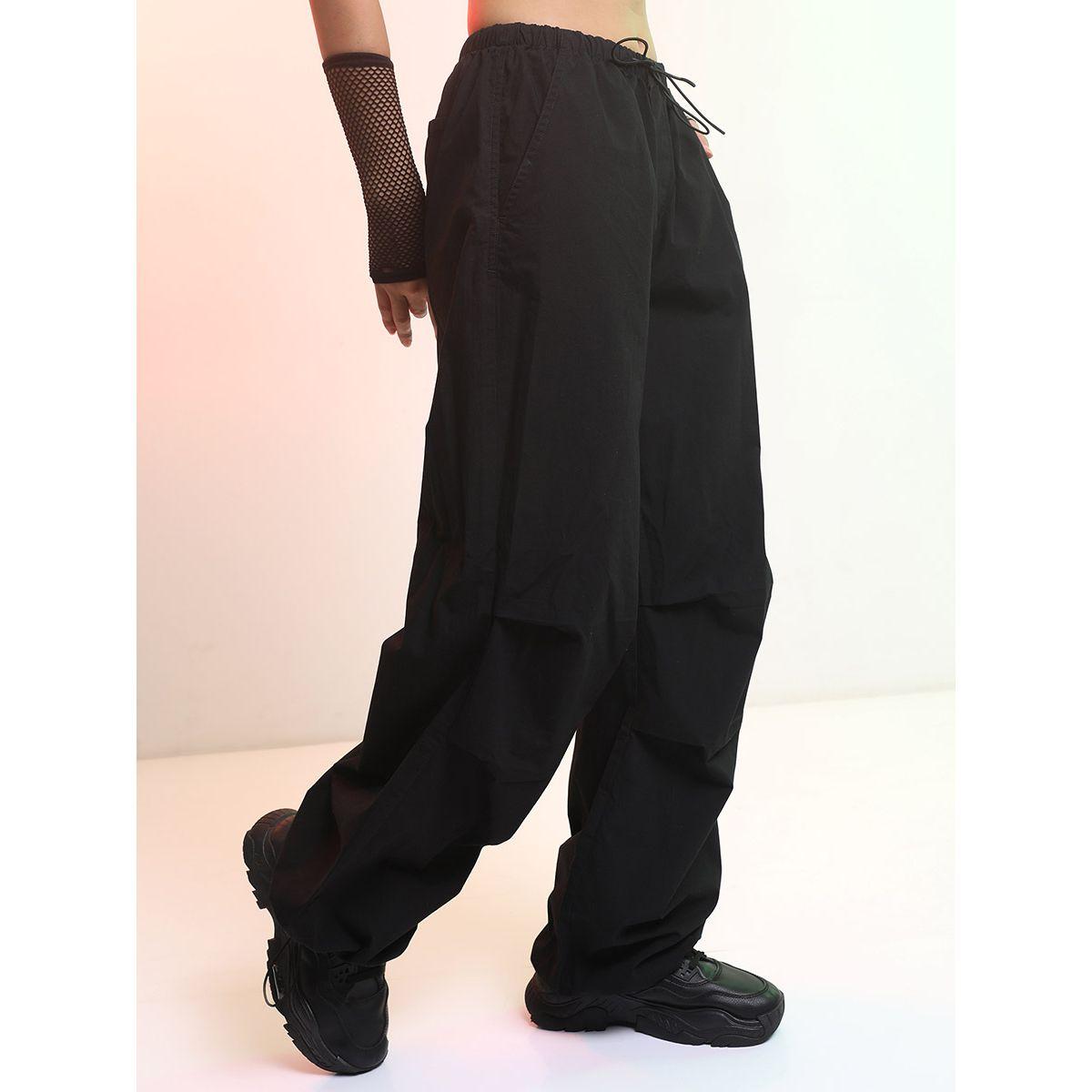 Tokyo Talkies X Styli Streetwise Solid Parachute Pants-women-clothing-bottoms-trousers-image-6