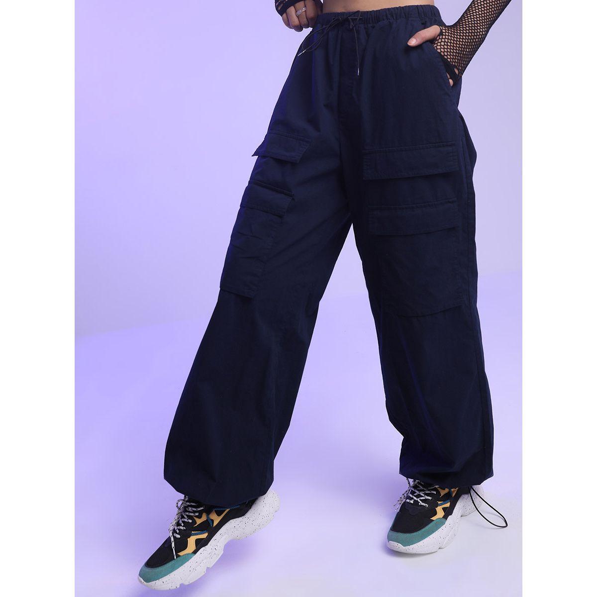 بنطال باراشوت بنمط كارجو سادة طوكيو توكيز × ستايلي-women-clothing-bottoms-trousers-image-4