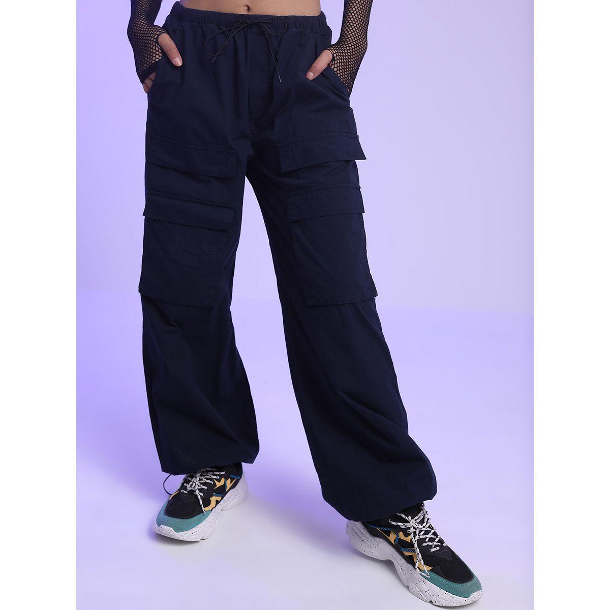 بنطال باراشوت بنمط كارجو سادة طوكيو توكيز × ستايلي-women-clothing-bottoms-trousers-image-7