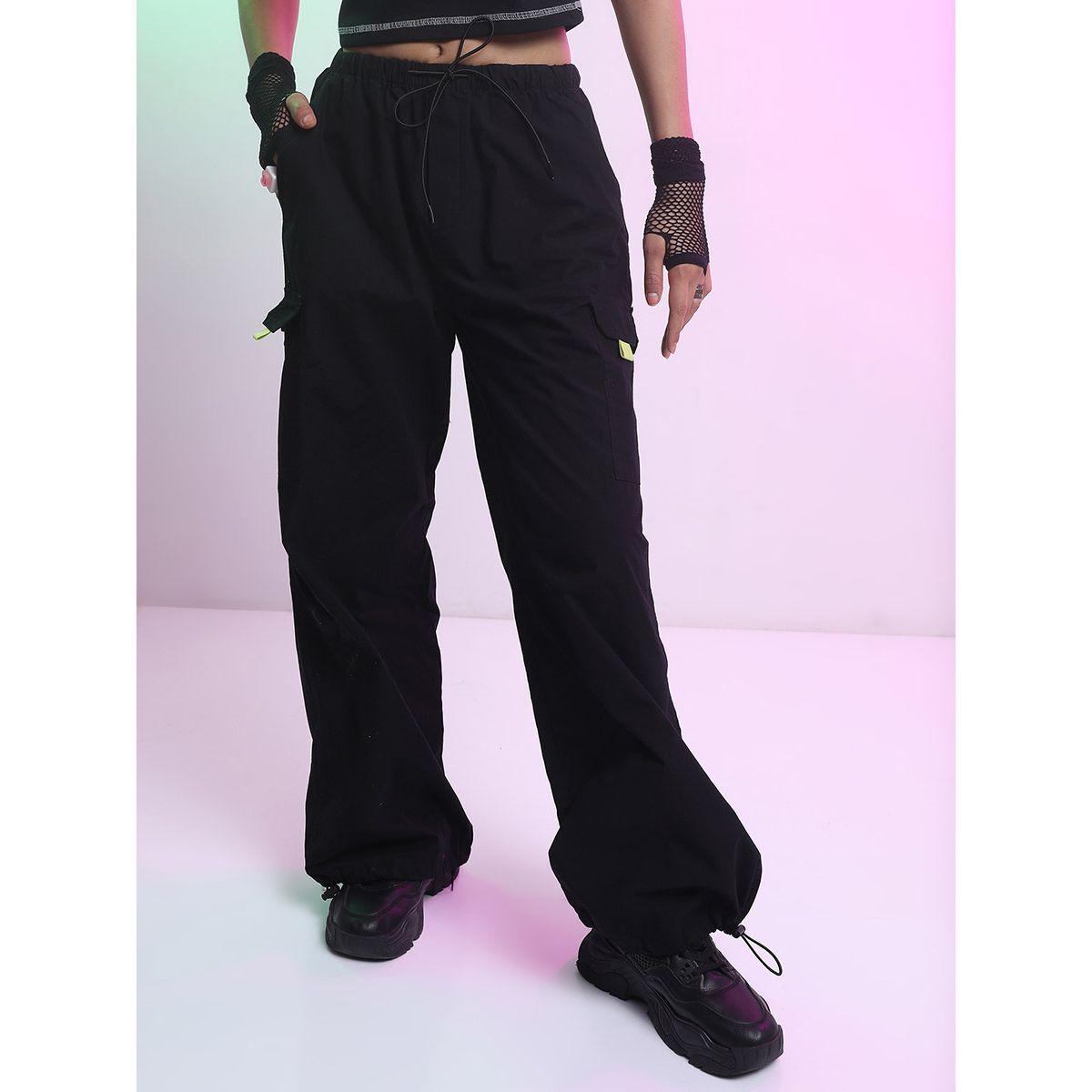 بنطال باراشوت بنمط كارجو سادة طوكيو توكيز × ستايلي-women-clothing-bottoms-trousers-image-1