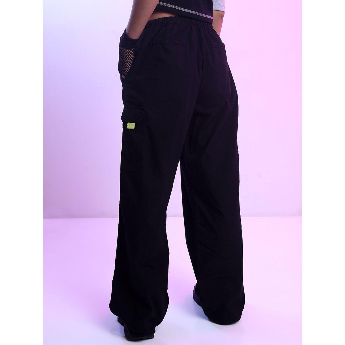 Tokyo Talkies X Styli Streetwise Solid Parachute Cargo Pants-women-clothing-bottoms-trousers-image-3