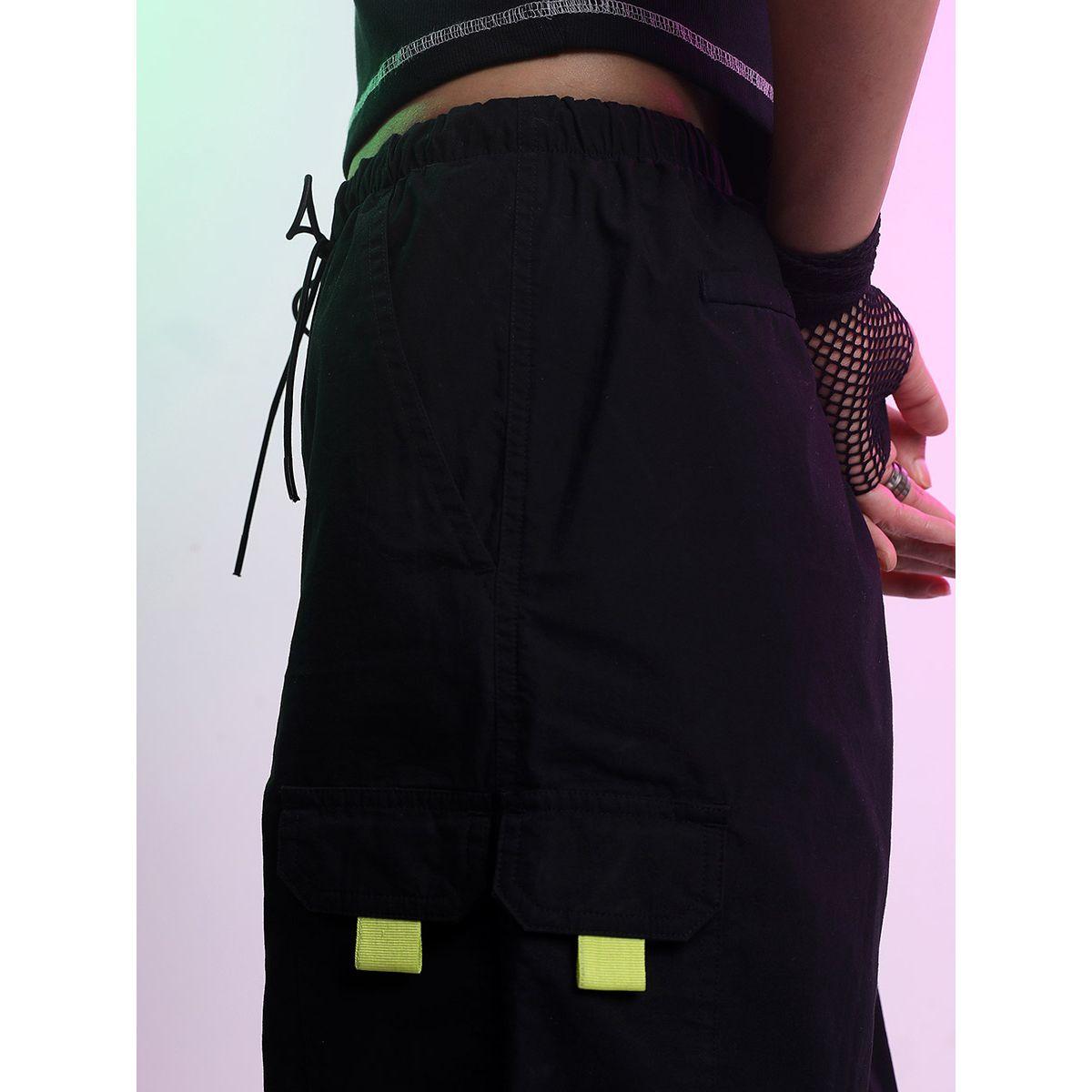 Tokyo Talkies X Styli Streetwise Solid Parachute Cargo Pants-women-clothing-bottoms-trousers-image-5