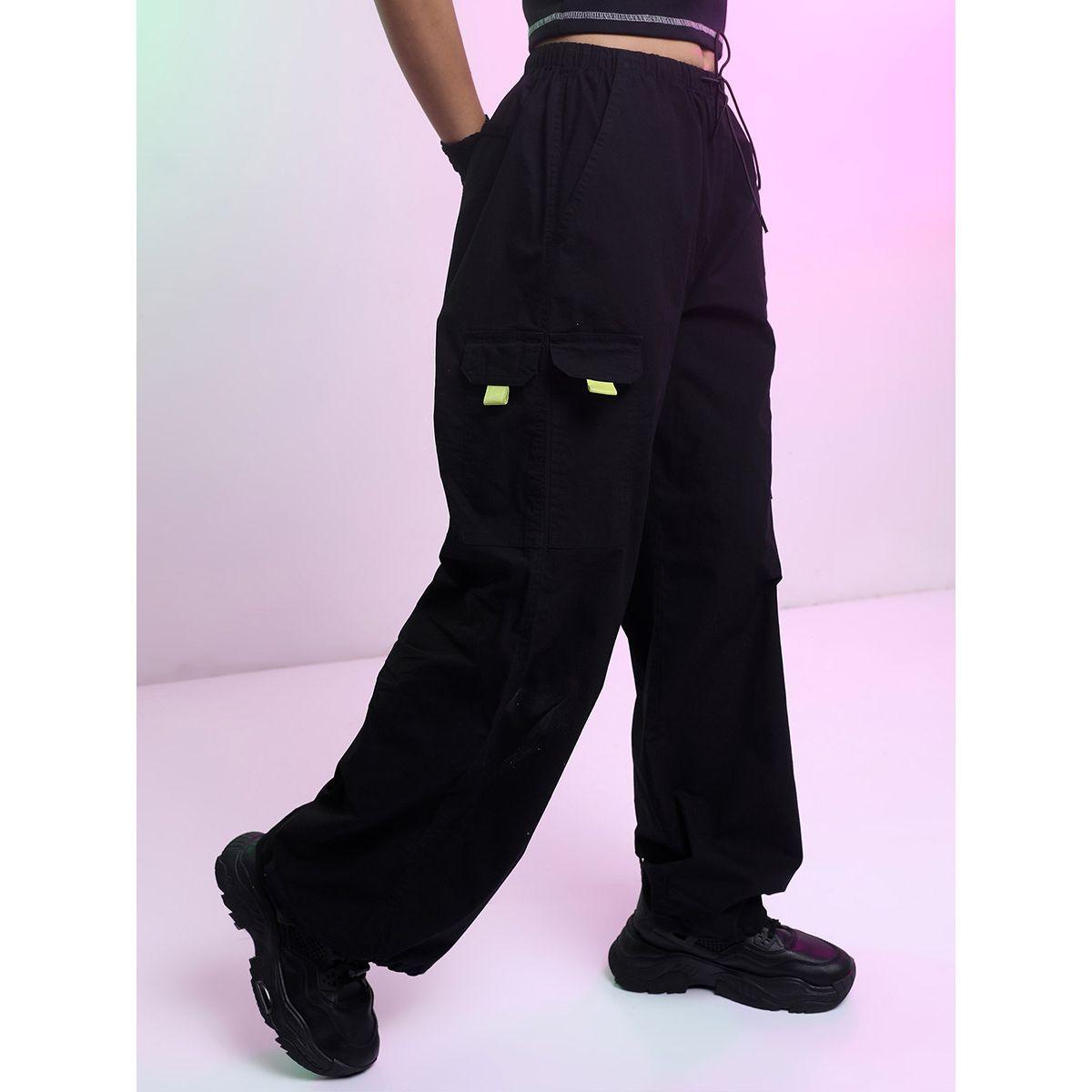 بنطال باراشوت بنمط كارجو سادة طوكيو توكيز × ستايلي-women-clothing-bottoms-trousers-image-6