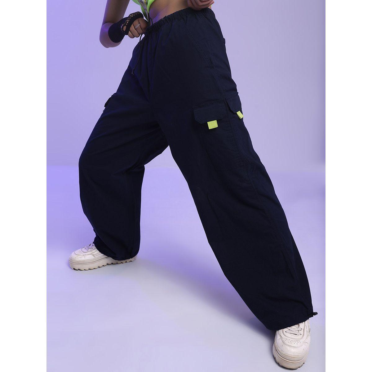 بنطال باراشوت بنمط كارجو سادة طوكيو توكيز × ستايلي-women-clothing-bottoms-trousers-image-1