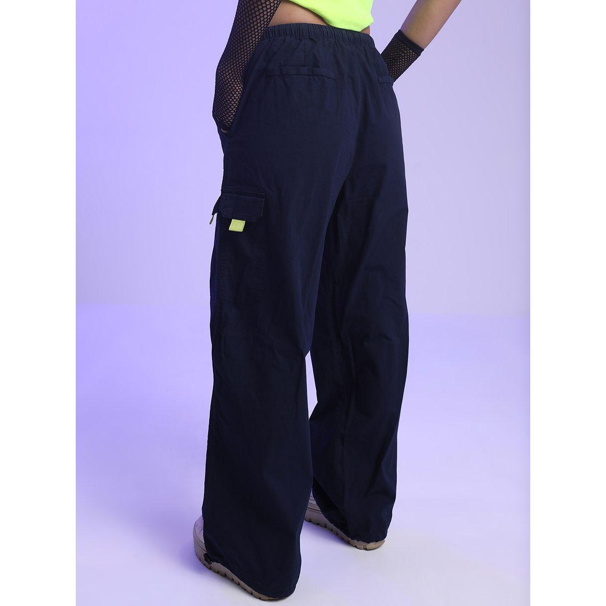 بنطال باراشوت بنمط كارجو سادة طوكيو توكيز × ستايلي-women-clothing-bottoms-trousers-image-3