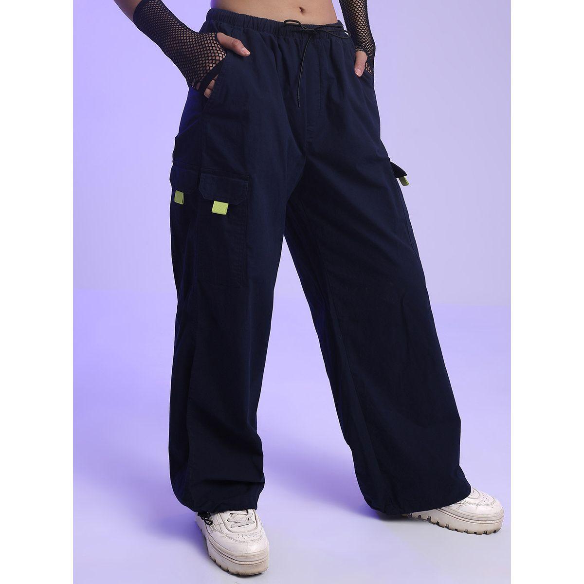 Tokyo Talkies X Styli Streetwise Solid Parachute Cargo Pants-women-clothing-bottoms-trousers-image-4