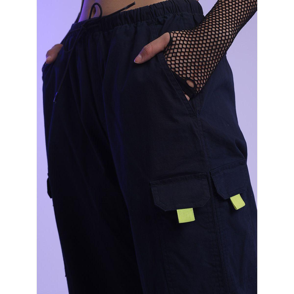 Tokyo Talkies X Styli Streetwise Solid Parachute Cargo Pants-women-clothing-bottoms-trousers-image-5