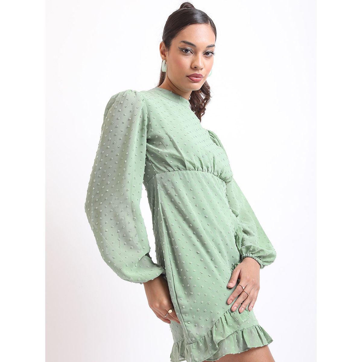 Ketch X Styli Swiss Dot Ruffle Trim Mini Dress-women-clothing-dresses-image-6