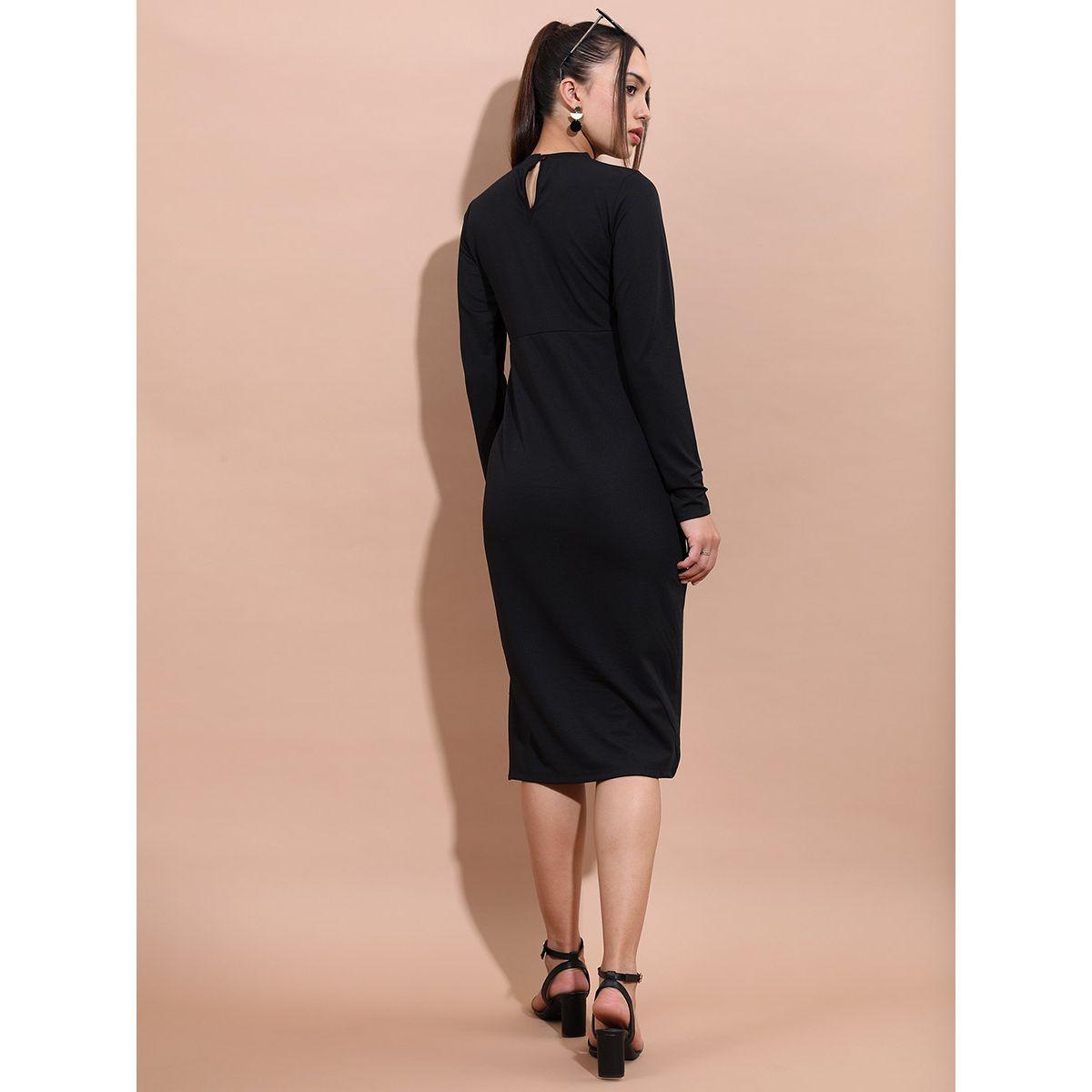 Tokyo Talkies X Styli Wrap Front Belt Bodycon Midi Dress-women-clothing-dresses-image-3