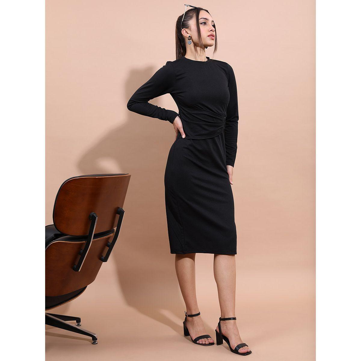 Tokyo Talkies X Styli Wrap Front Belt Bodycon Midi Dress-women-clothing-dresses-image-6
