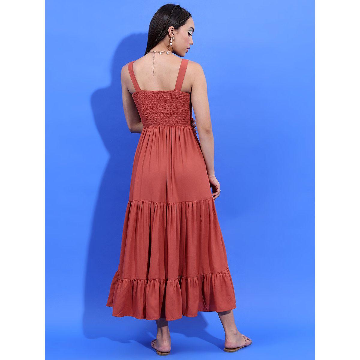 فستان طويل بياقة واسعة وكسرات طوكيو توكيز × ستايلي-women-clothing-dresses-image-3