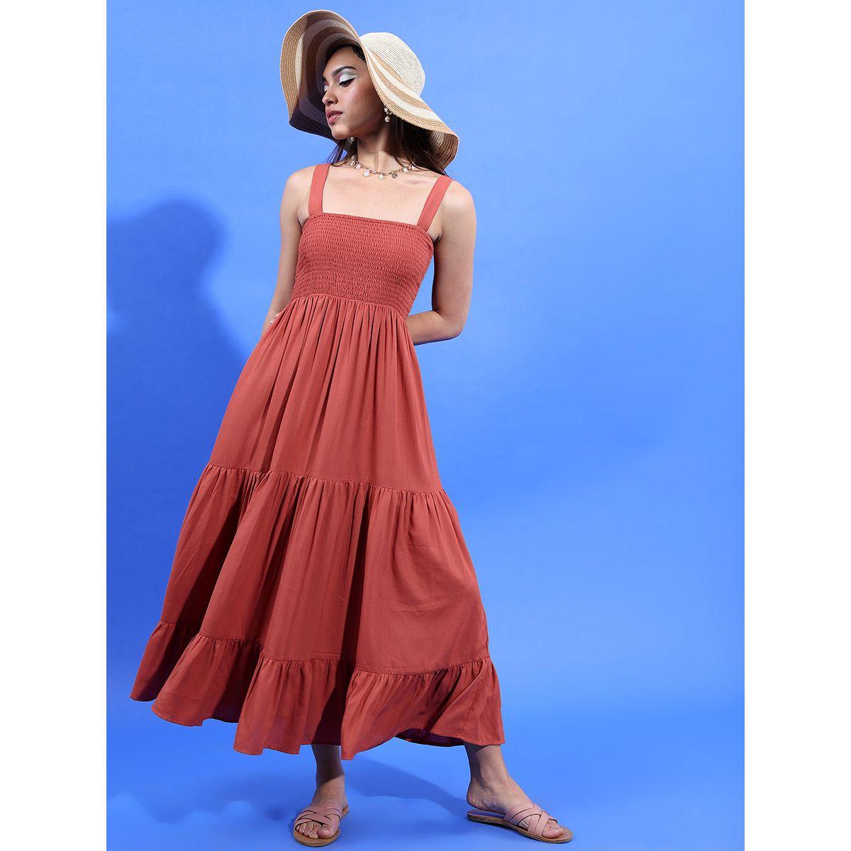 فستان طويل بياقة واسعة وكسرات طوكيو توكيز × ستايلي-women-clothing-dresses-image-4