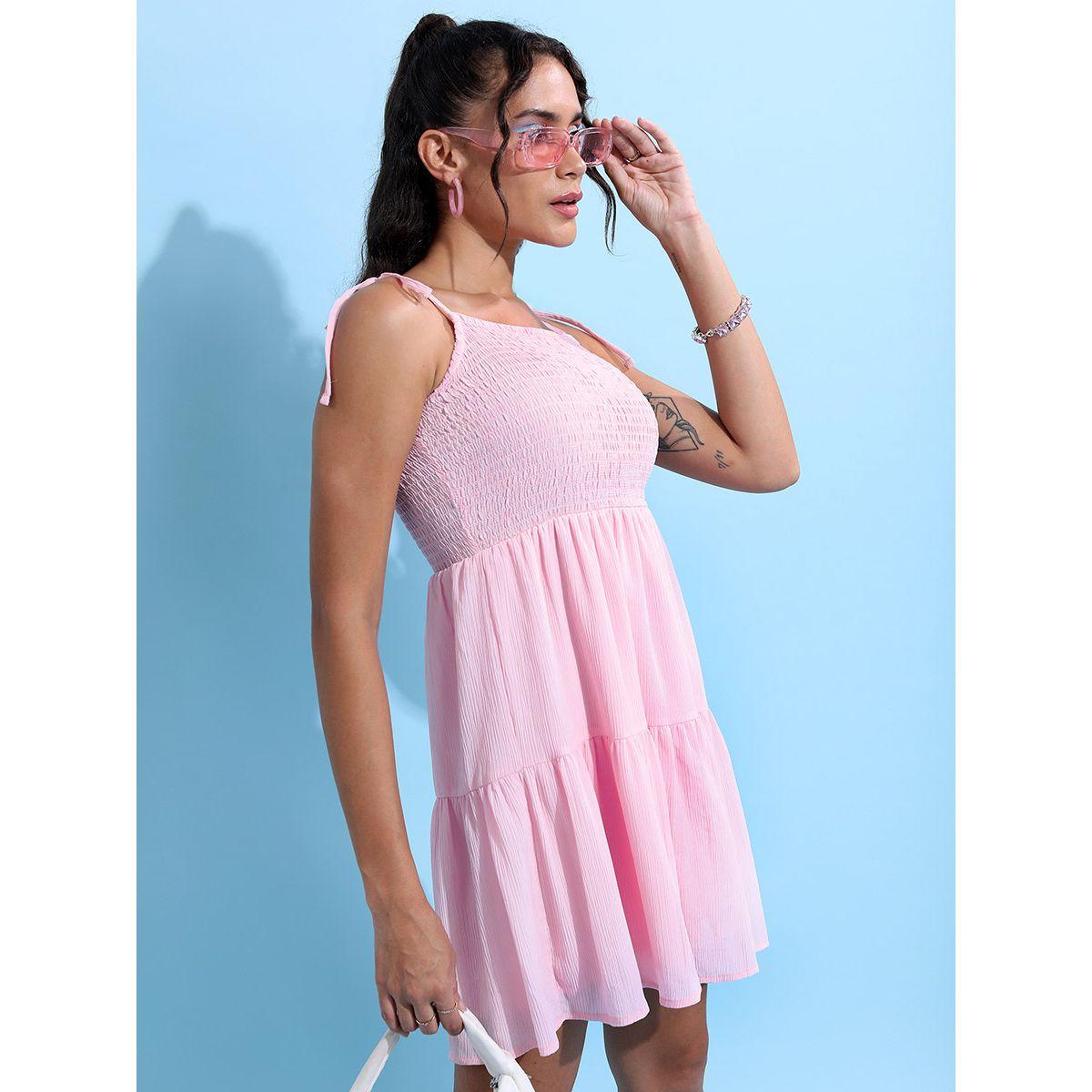 Tokyo Talkies X Styli Strappy Fit and Flare Tiered Mini Dress-women-clothing-dresses-image-4