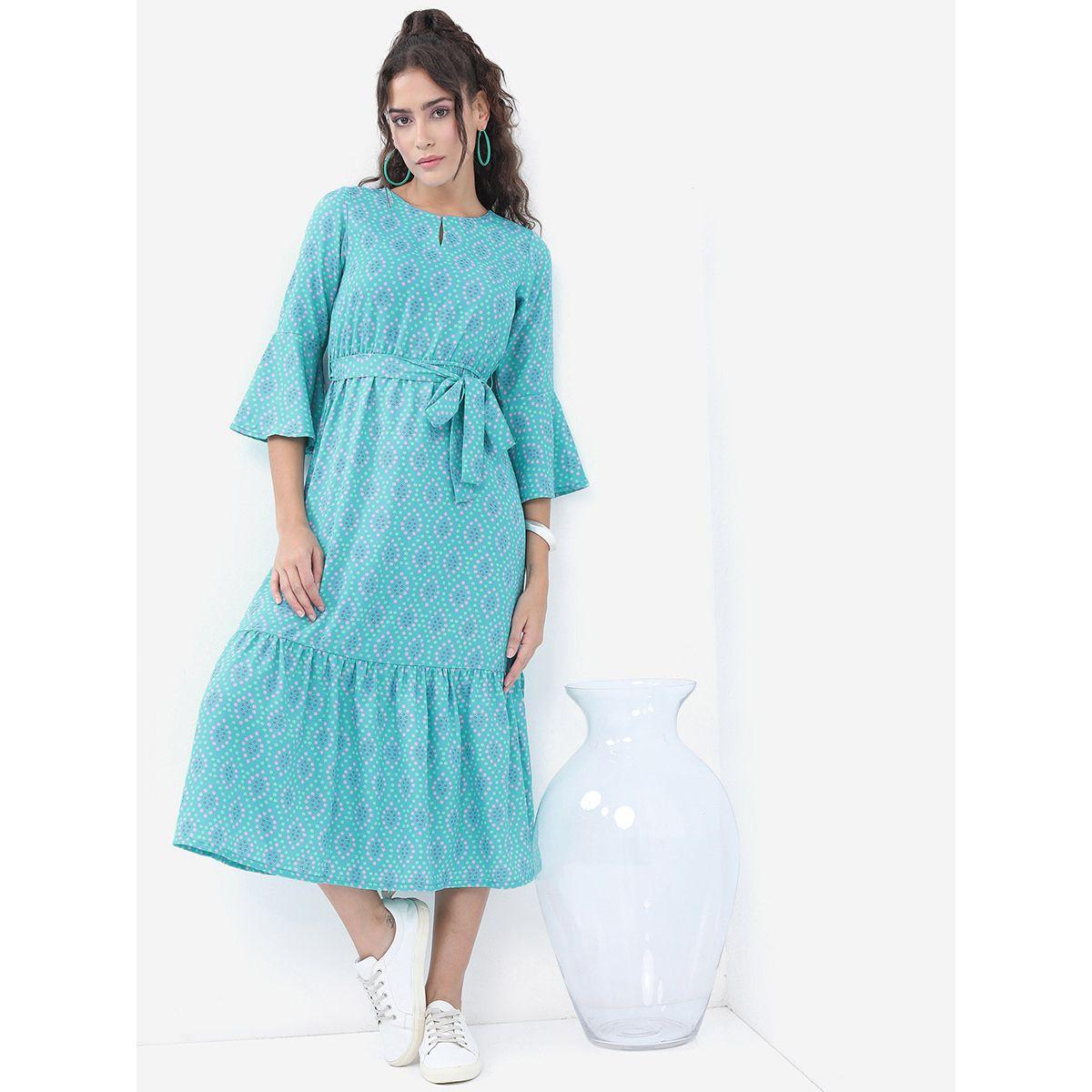فستان ميدي مع حزام خصر فيشود × ستايلي-women-clothing-dresses-image-1