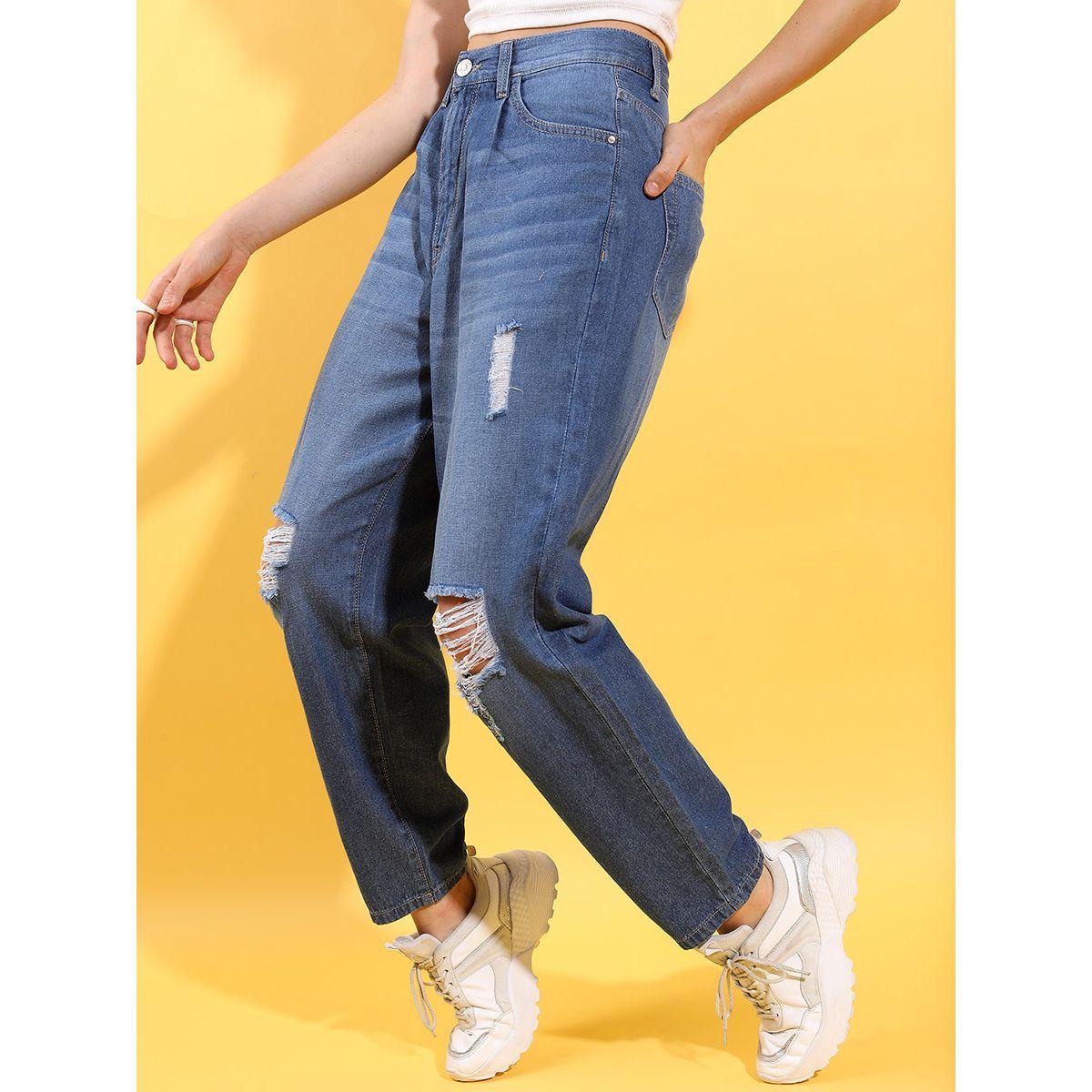 Tokyo Talkies X Styli Mid Rise Tapered Fit Jeans-women-clothing-bottoms-jeans-image-1