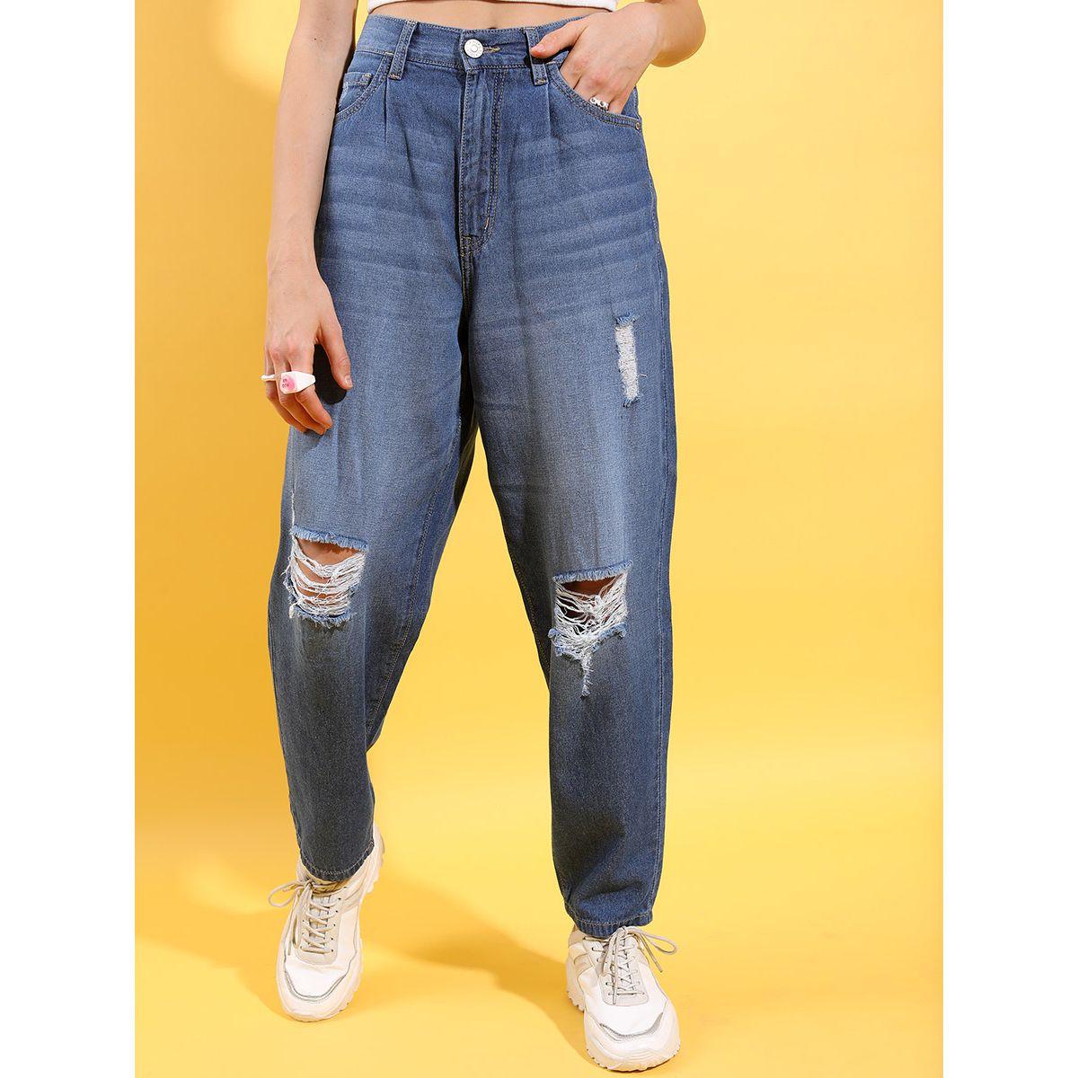 جينز بقصة مستدقة وخصر متوسط طوكيو توكيز × ستايلي-women-clothing-bottoms-jeans-image-4