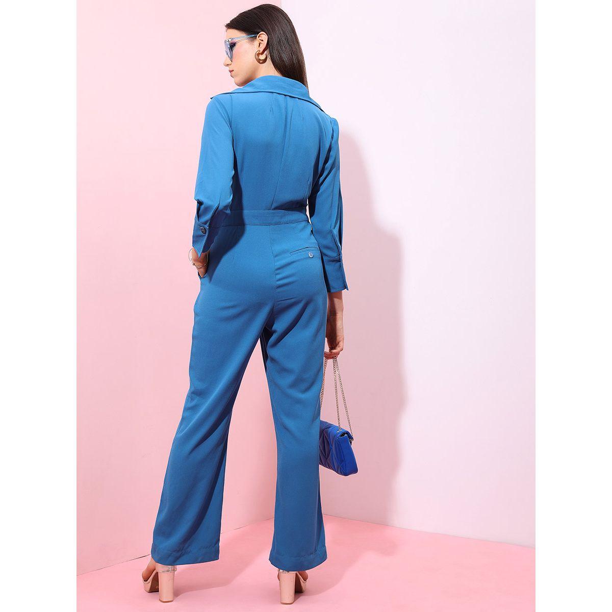 Tokyo Talkies X Styli Solid Collared Jumpsuit With Split-women-clothing-jumpsuits-image-3