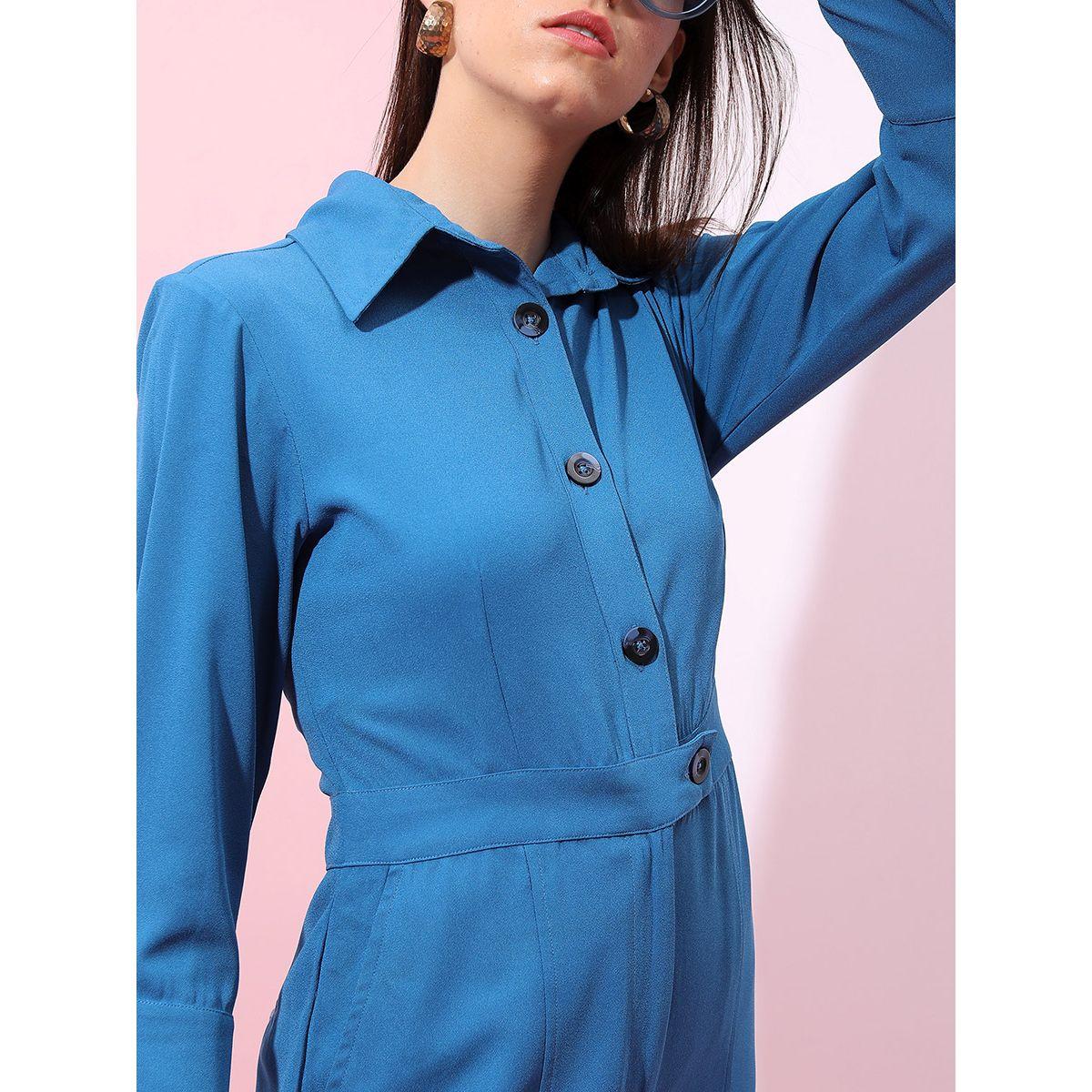 Tokyo Talkies X Styli Solid Collared Jumpsuit With Split-women-clothing-jumpsuits-image-5