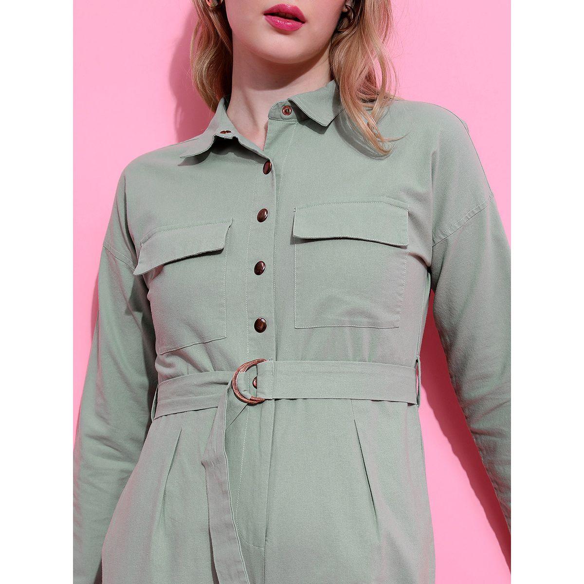 Tokyo Talkies X Styli Solid Collared Cargo Jumpsuit With Belt-women-clothing-jumpsuits-image-5