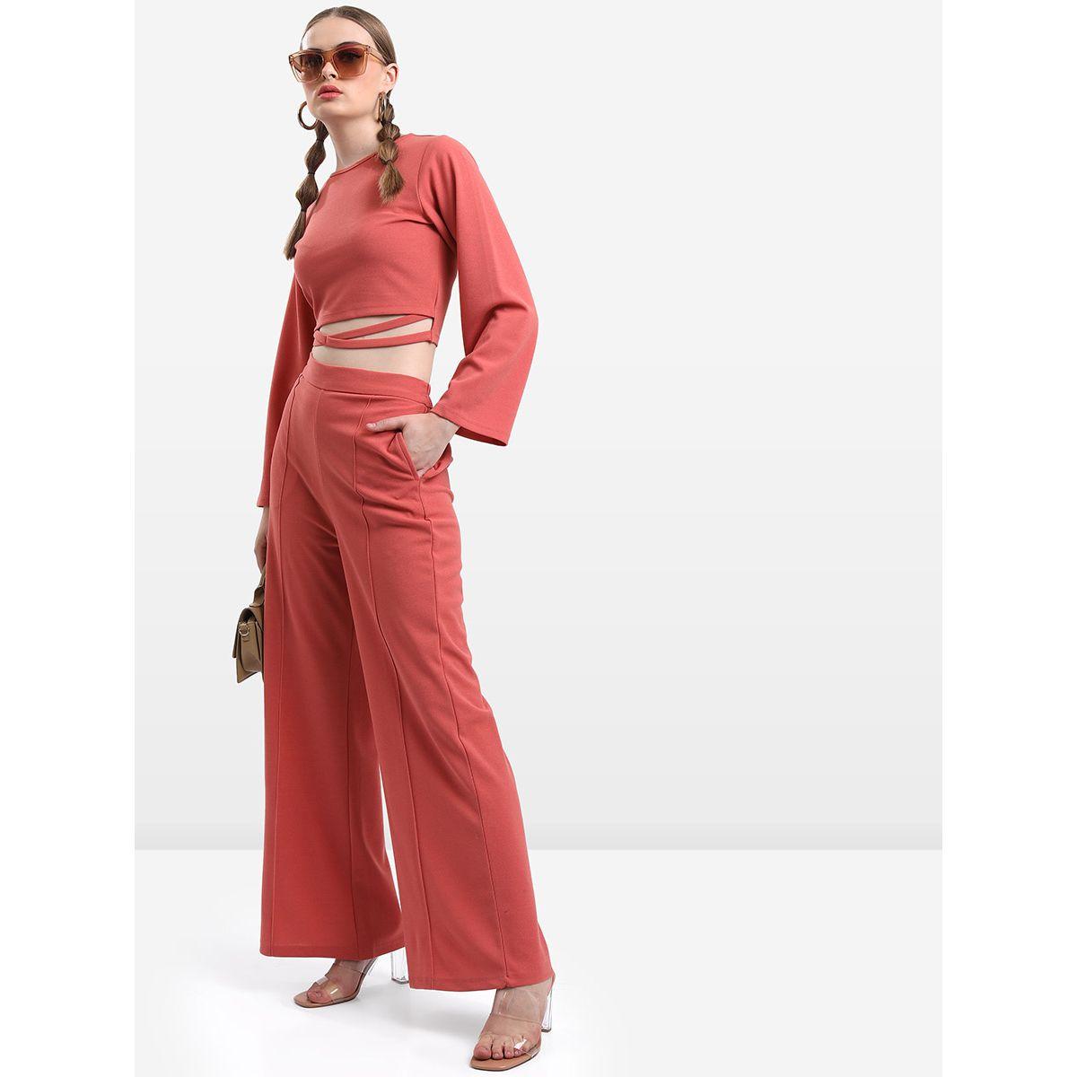 Ketch X Styli Cross Strap Crop Top & Flared Pant Set-women-clothing-coordsets-image-2