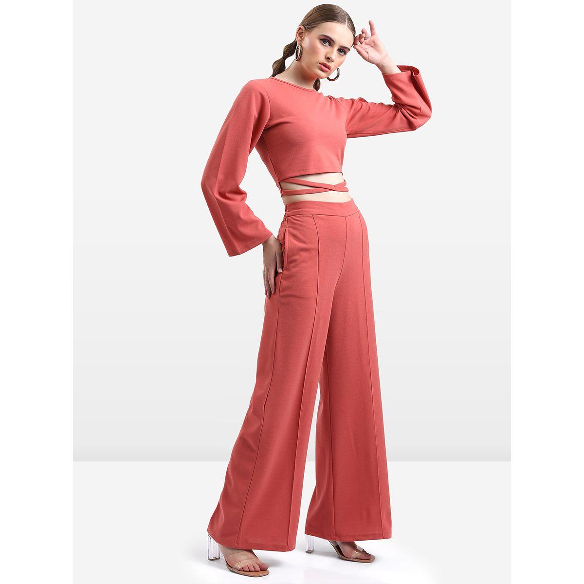 Ketch X Styli Cross Strap Crop Top & Flared Pant Set-women-clothing-coordsets-image-5