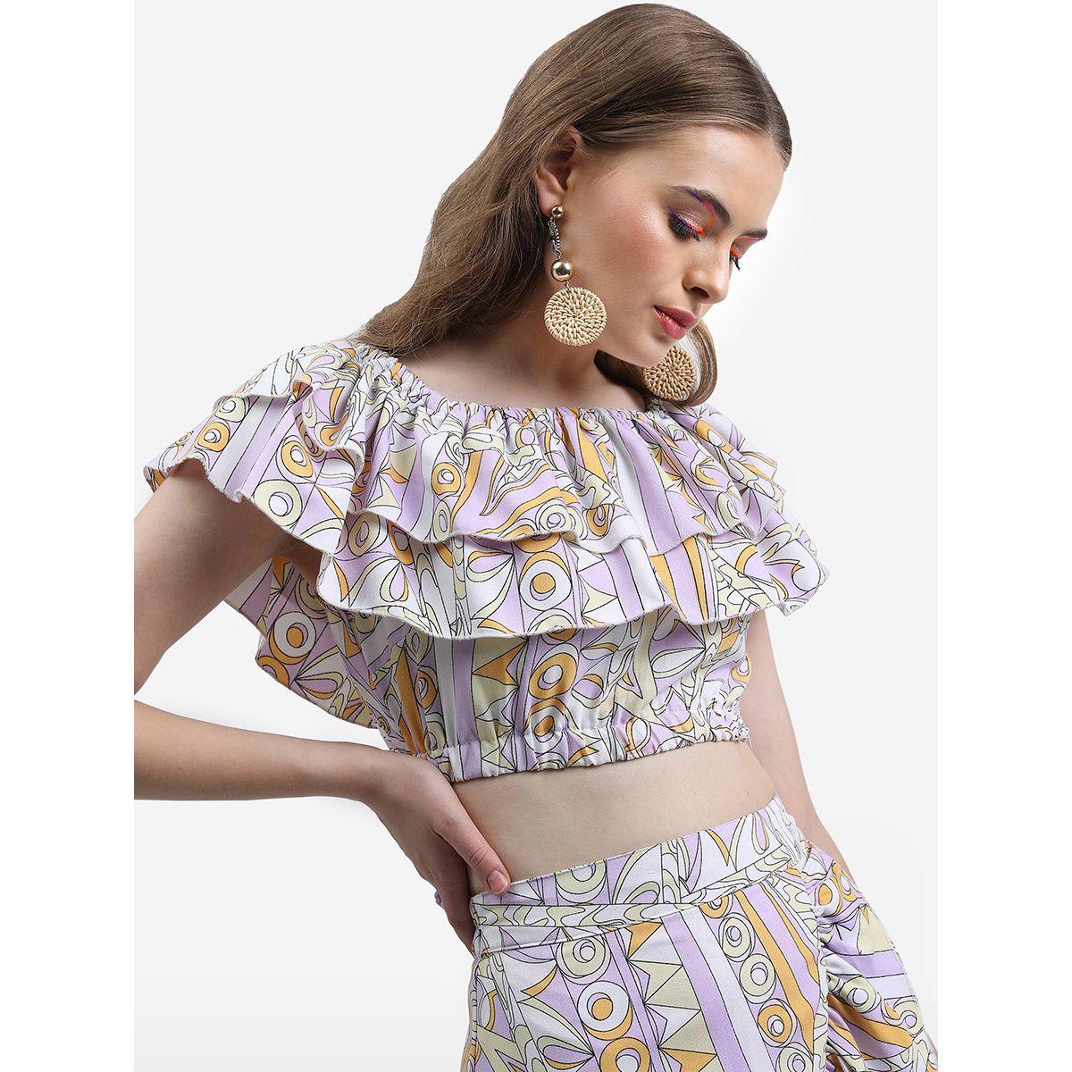 Ketch X Styli Printed Crop Top & Asymmetric Skirt Set With Ruffle Hem-women-clothing-coordsets-image-4