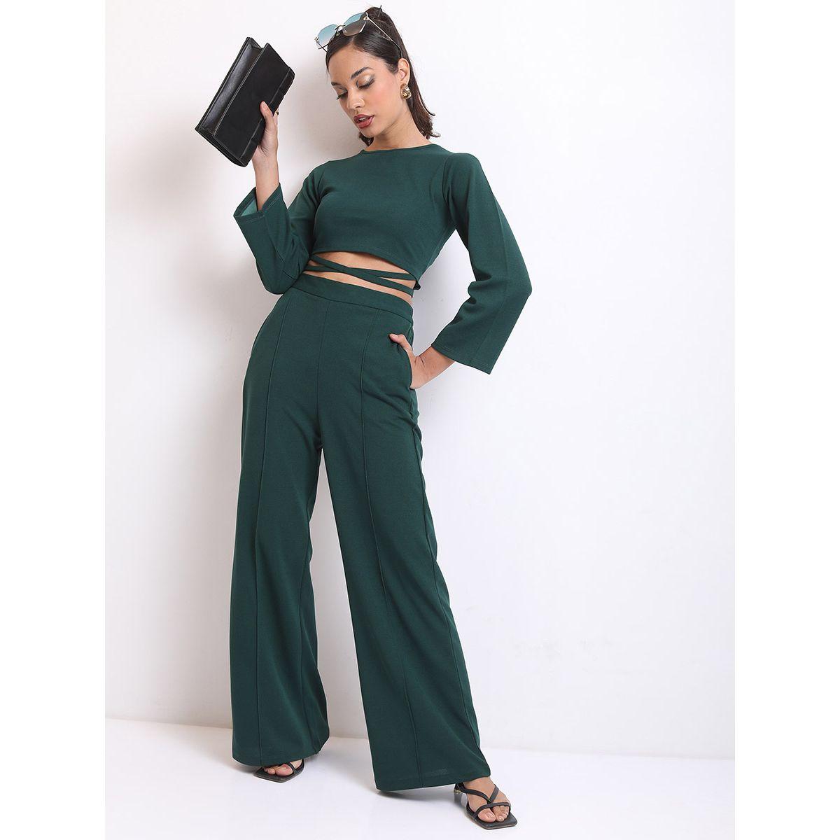 Ketch X Styli Cross Strap Crop Top & Flared Pant Set-women-clothing-coordsets-image-1