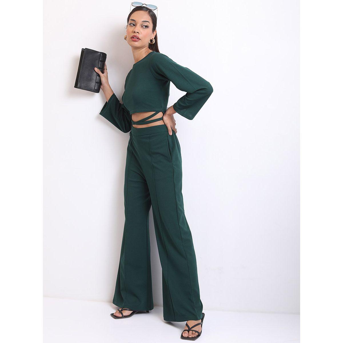 Ketch X Styli Cross Strap Crop Top & Flared Pant Set-women-clothing-coordsets-image-2