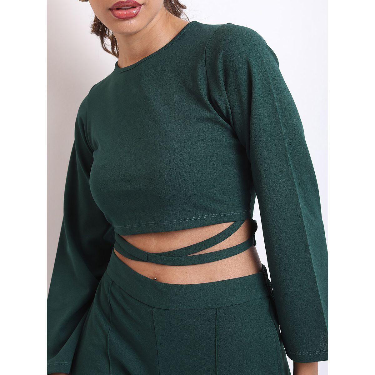 Ketch X Styli Cross Strap Crop Top & Flared Pant Set-women-clothing-coordsets-image-4