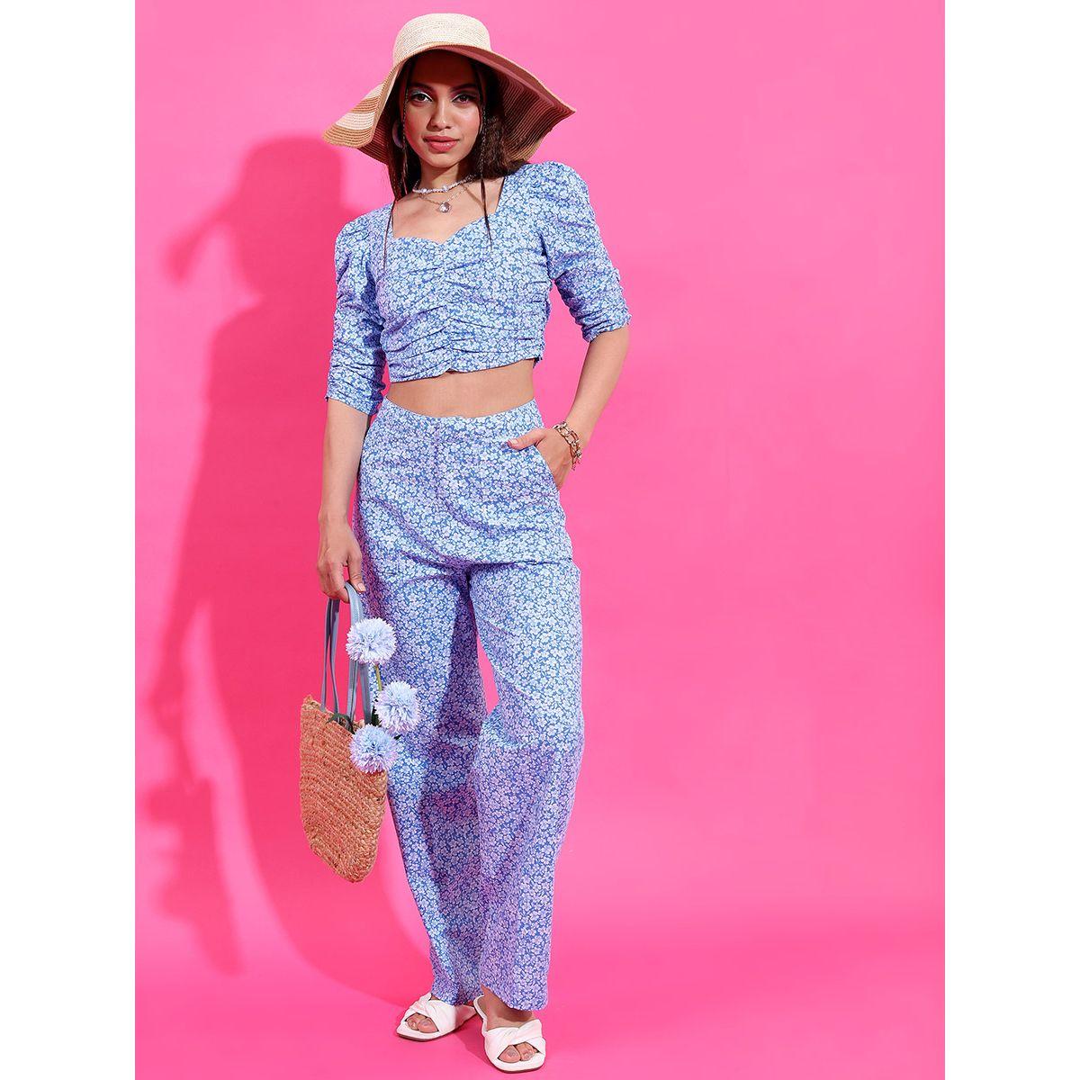 Tokyo Talkies X Styli Floral Print Crop Top & Trouser Co-Ords-women-clothing-coordsets-image-1