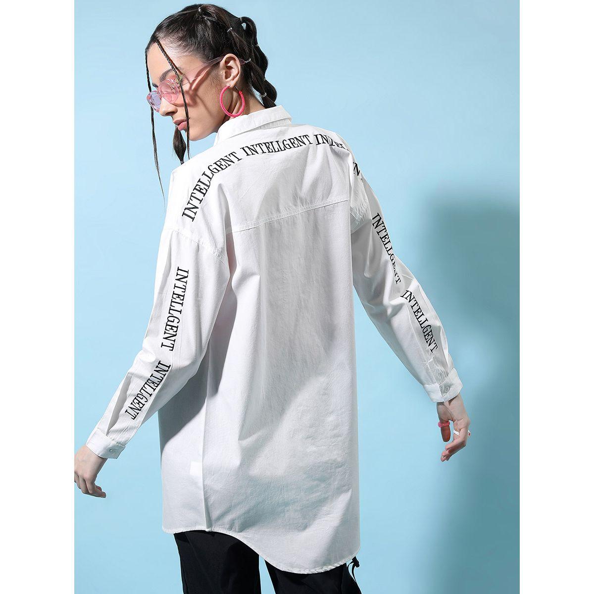 بلوزة طويلة بكتابة مطرزة طوكيو توكيز × ستايلي-women-clothing-shirtsandblouses-shirts-image-3