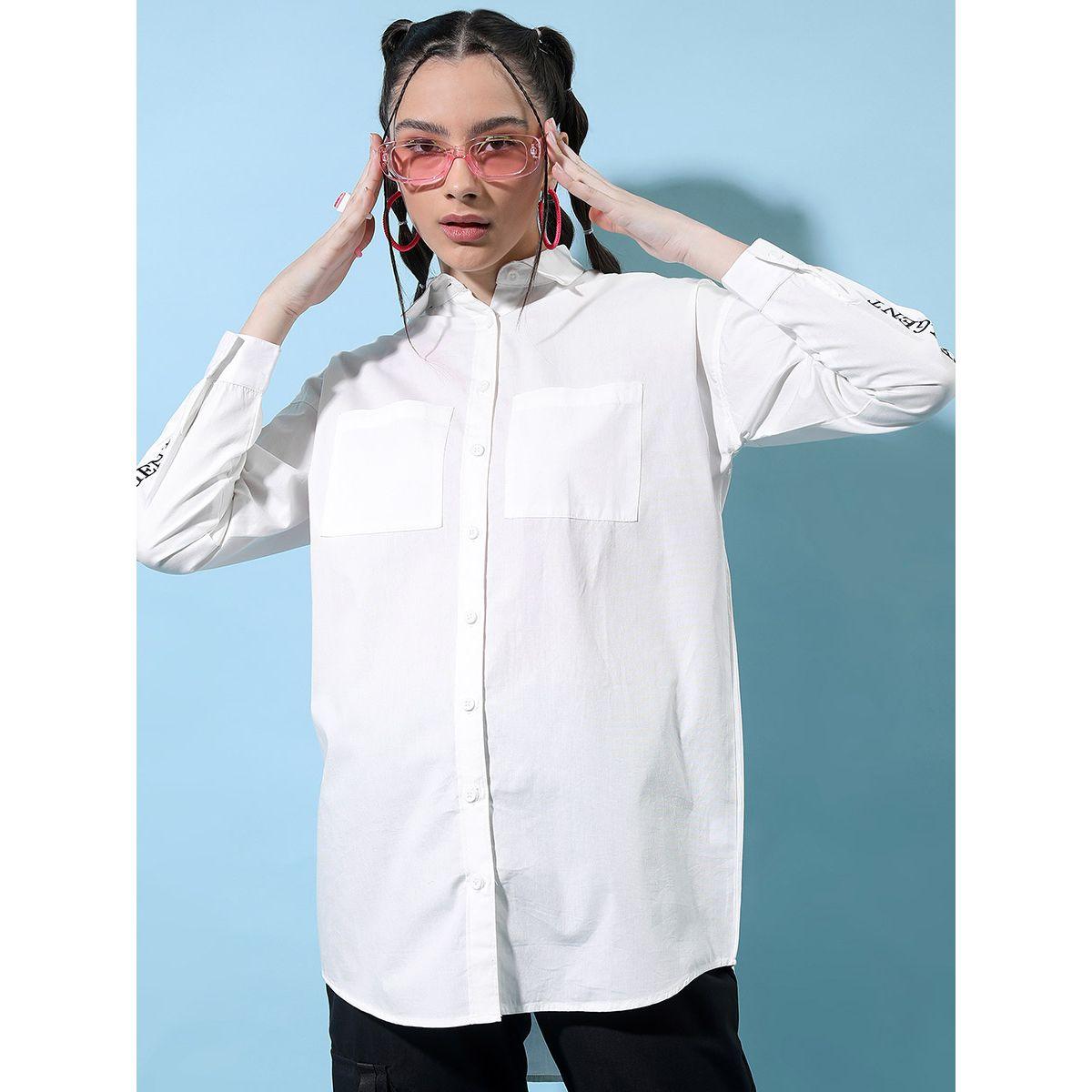 بلوزة طويلة بكتابة مطرزة طوكيو توكيز × ستايلي-women-clothing-shirtsandblouses-shirts-image-4