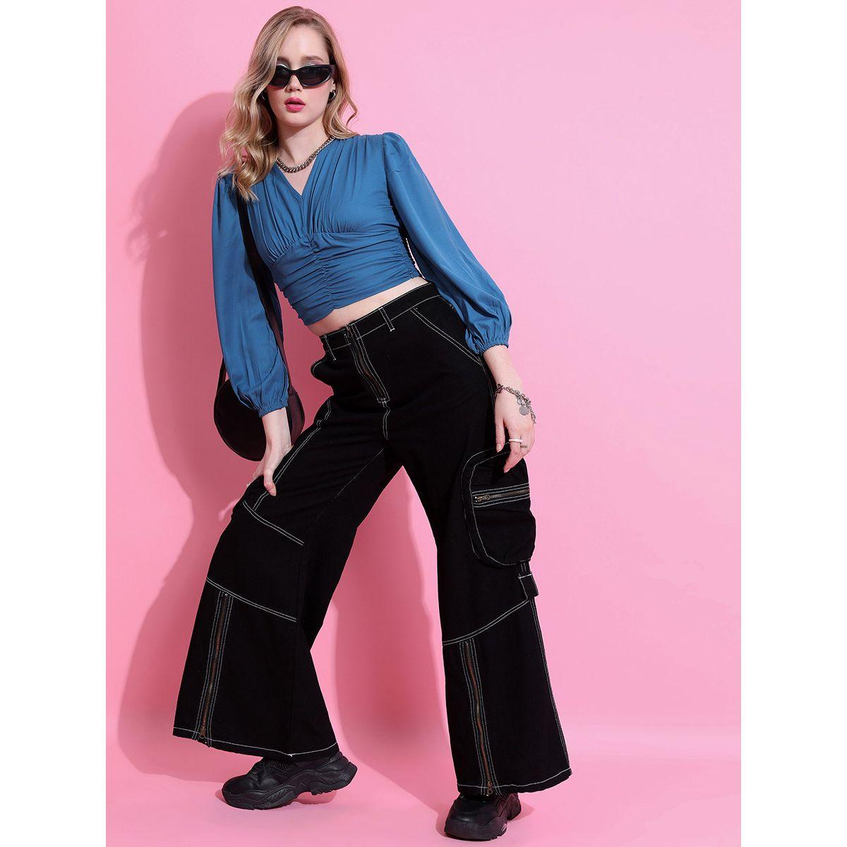 Ketch X Styli Ruched Balloon Sleeve Crop Top-women-clothing-shirtsandblouses-blouses-image-2