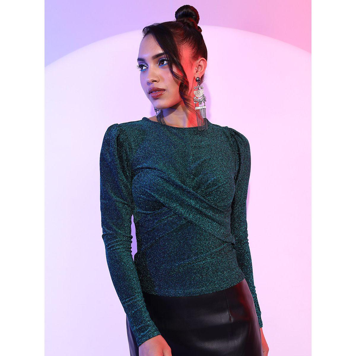 بلوزة بقصة سليم ونمط لف كيتش × ستايلي-women-clothing-shirtsandblouses-blouses-image-1