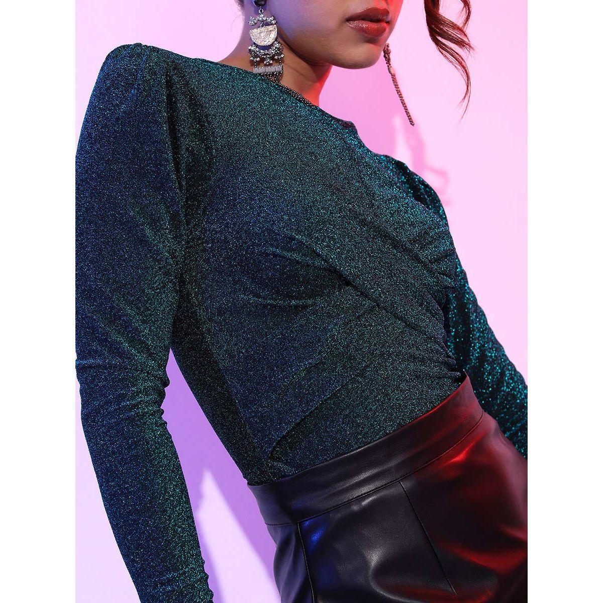 Ketch X Styli Shimmer Wrap Front Slim Fit Top-women-clothing-shirtsandblouses-blouses-image-5