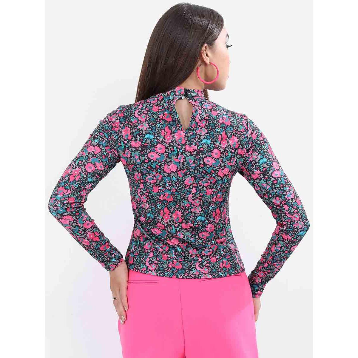 Ketch X Styli All Over Print High Neck Slim Fit Top-women-clothing-shirtsandblouses-blouses-image-3