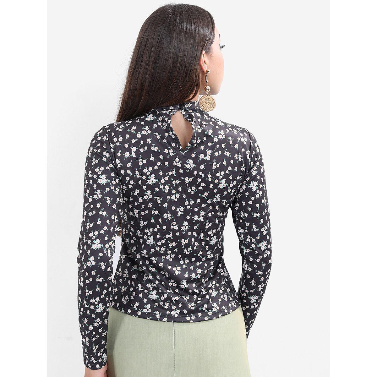 بلوزة بقصة سليم وياقة عالية كيتش × ستايلي-women-clothing-shirtsandblouses-blouses-image-3