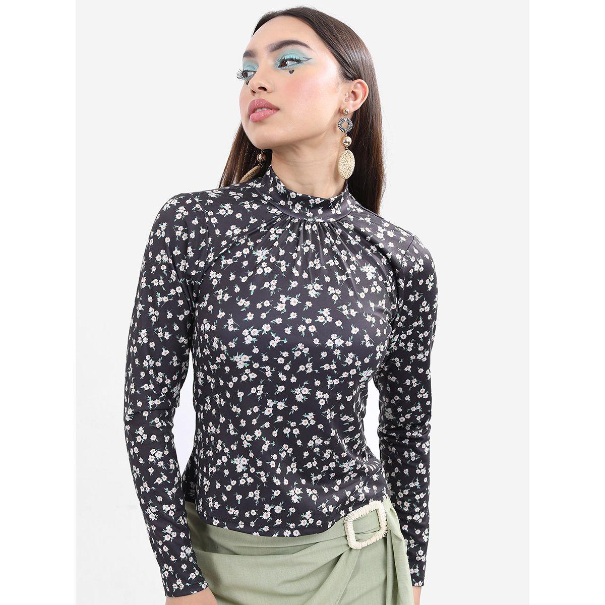 بلوزة بقصة سليم وياقة عالية كيتش × ستايلي-women-clothing-shirtsandblouses-blouses-image-6