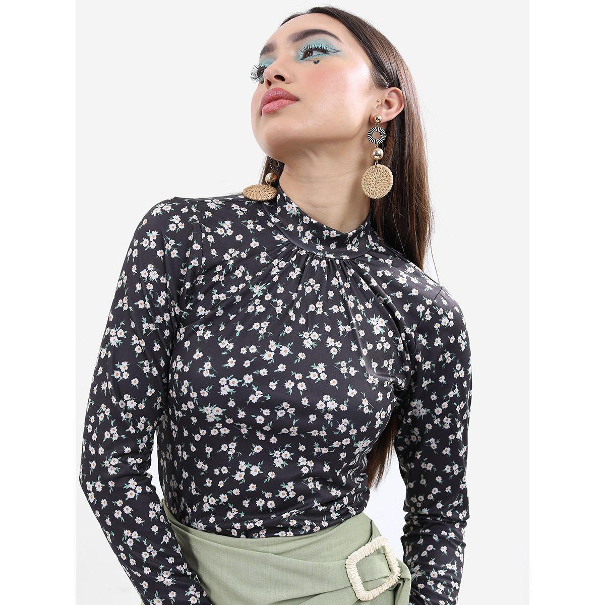 بلوزة بقصة سليم وياقة عالية كيتش × ستايلي-women-clothing-shirtsandblouses-blouses-image-7