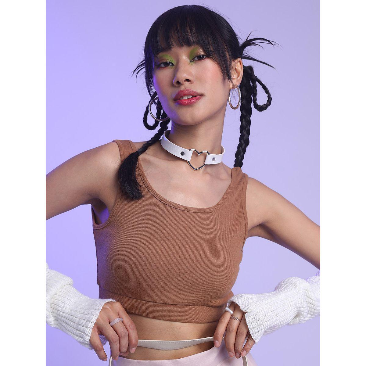 Tokyo Talkies X Styli Solid Knit Crop Top With Wide Band-women-clothing-shirtsandblouses-blouses-image-1