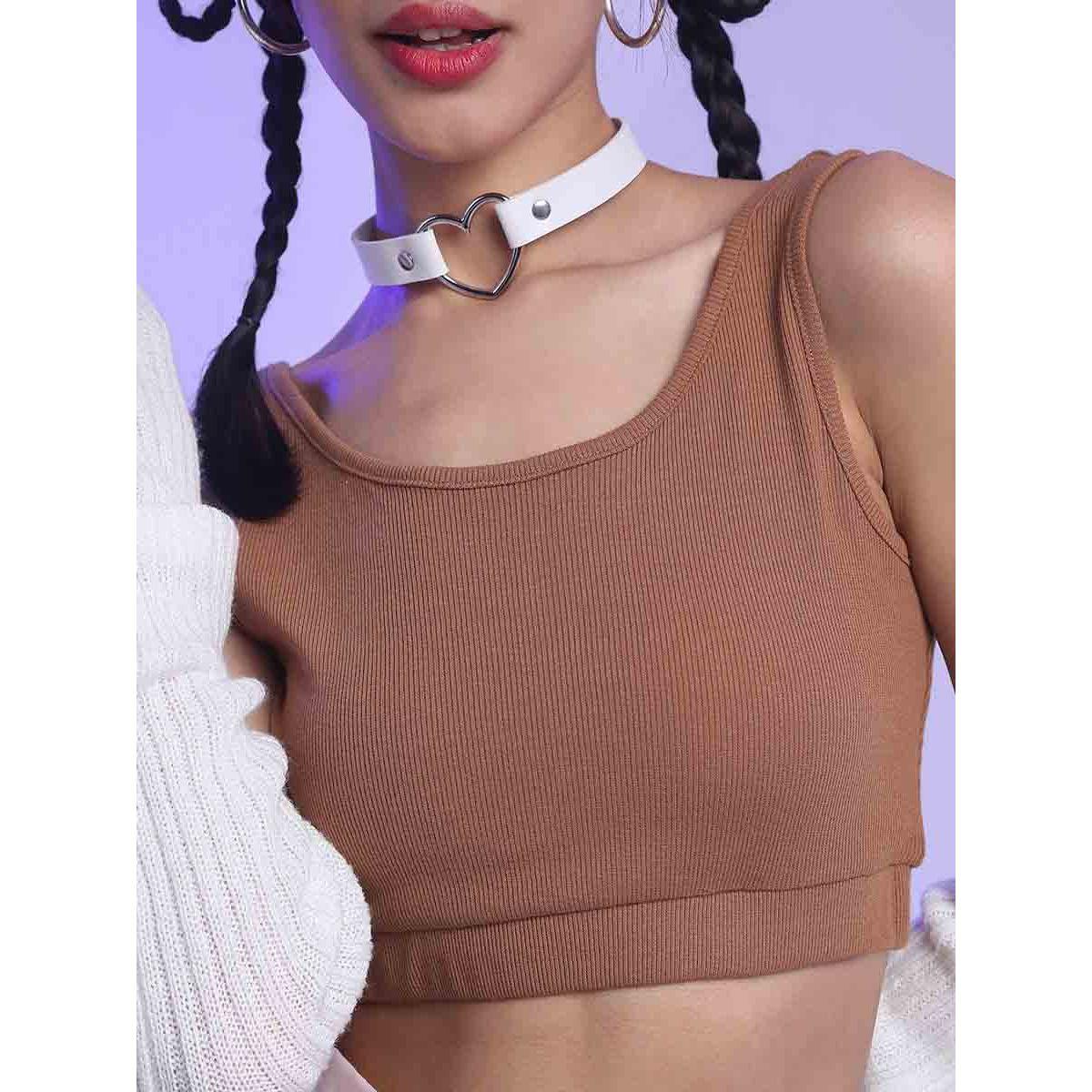 Tokyo Talkies X Styli Solid Knit Crop Top With Wide Band-women-clothing-shirtsandblouses-blouses-image-5