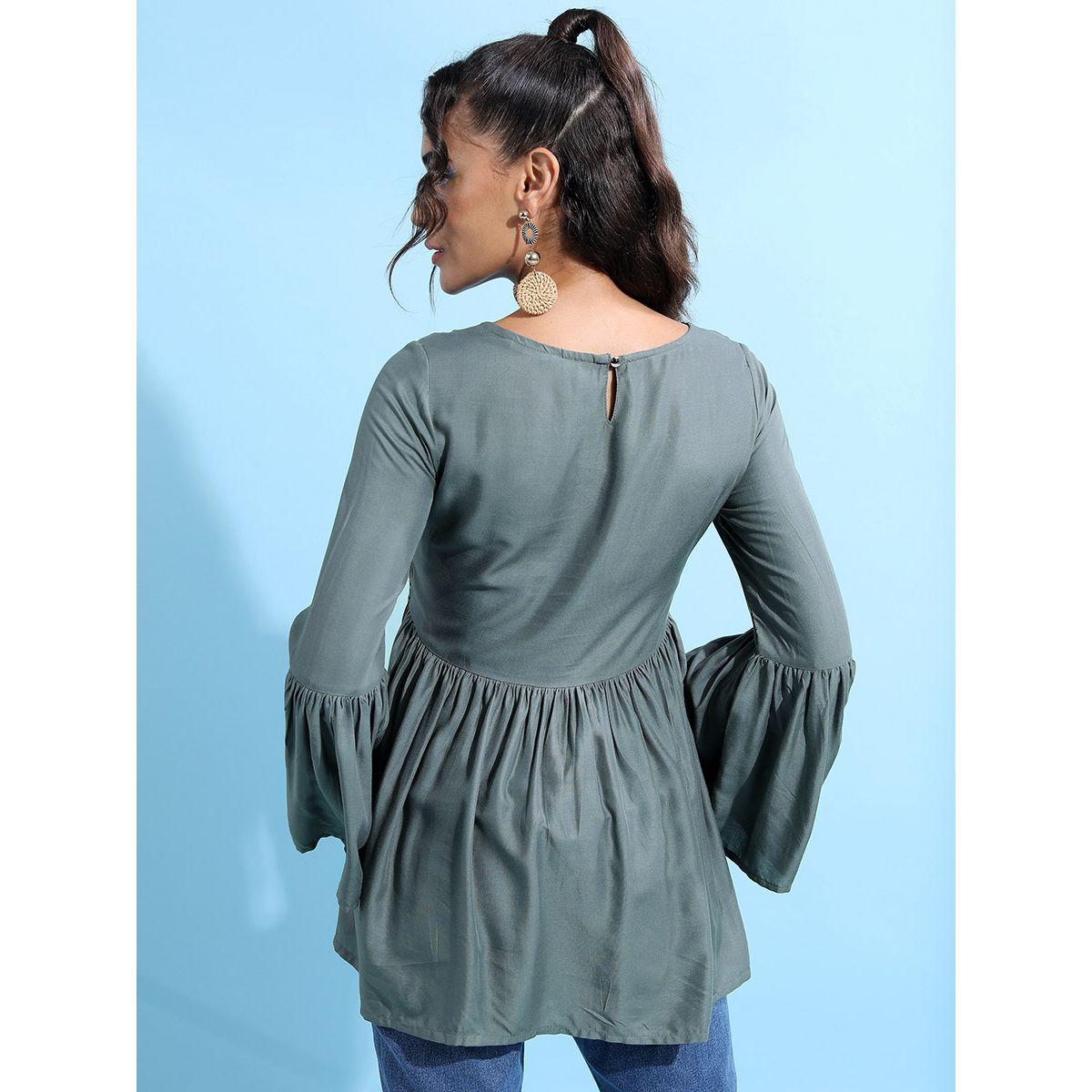 بلوزة مطرزة بزهور مع اكمام جرس طوكيو توكيز × ستايلي-women-clothing-shirtsandblouses-blouses-image-3