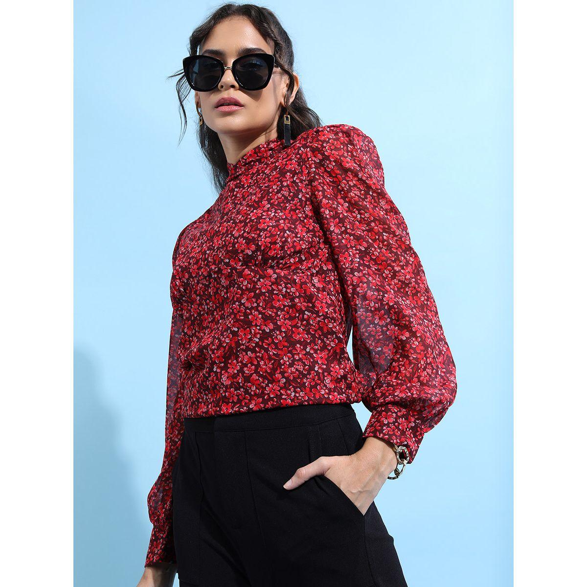 Tokyo Talkies X Styli Floral Print Voluminous Sleeve Top-women-clothing-shirtsandblouses-blouses-image-6