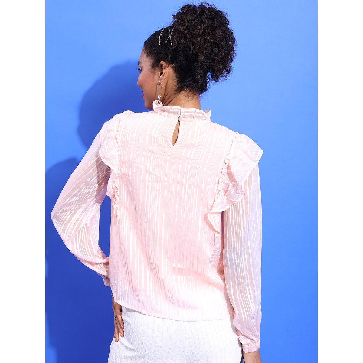 Tokyo Talkies X Styli Ruffle Neck Striped Top-women-clothing-shirtsandblouses-blouses-image-3